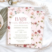 Baby in Bloom Wildblume Pink Baby Dusche