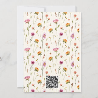 Baby in Bloom Wildblume Pink Girl QR Kinderdusche Einladung