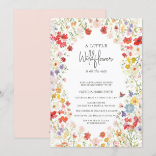 Baby in Bloom Wildblumen Baby Girl Baby Dusche Einladung