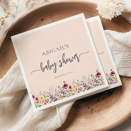 Baby in Bloom Wildblumen Blush Pink Baby Dusche Serviette