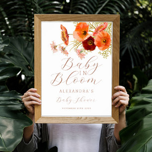 Baby in Bloom Wildblumen Boho Herbst Florale Dusch Poster
