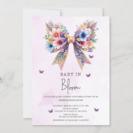 Baby in Bloom Wildblumen Bow Girl Baby Shower Einladung