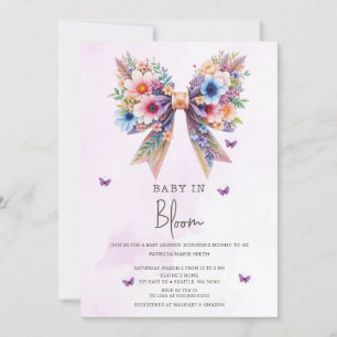 Baby in Bloom Wildblumen Bow Girl Baby Shower Einladung