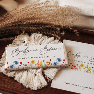 Baby in Bloom Wildblumen Candy Bar Wrapper Flyer