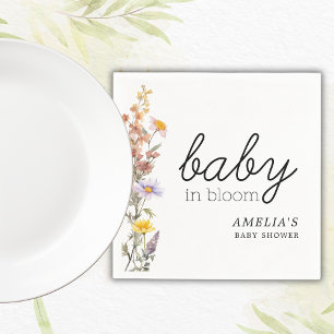 Baby in Bloom Wildblumen Elegante Babydusche Serviette