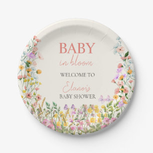 Baby in Bloom Wildblumen Elegante Babyparty Pappteller