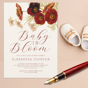 Baby in Bloom Wildblumen Herbst Babyparty Einladung