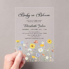 Baby in Bloom Wildblumen Kinderdusche Acryleinladungen