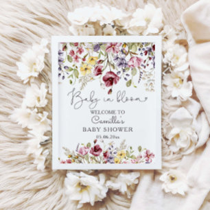 Baby in Bloom Wildblumen Kinderdusche willkommen Poster