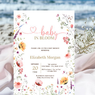 Baby In Bloom Wildflower-Baby-Party Einladung