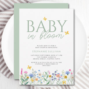 Baby in Bloom Wildflower-Baby-Party  Einladung