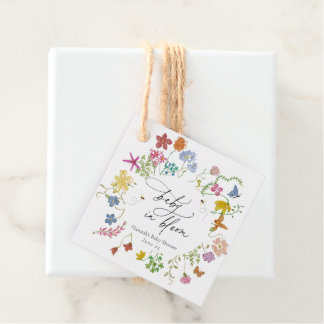 Baby in Bloom Wildflower Baby Shower Aufkleber Geschenkanhänger