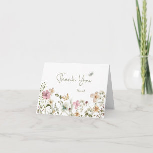 Baby in Bloom Wildflower Baby Shower Dankeschön Dankeskarte