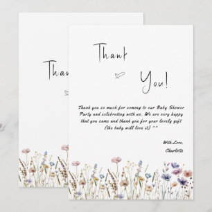 Baby In Bloom Wildflower Baby Shower Dankeskarte