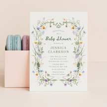 Baby in Bloom Wildflower Baby Shower Einladung