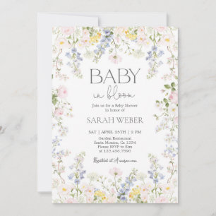 Baby in Bloom Wildflower Baby Shower Mädchen Einladung