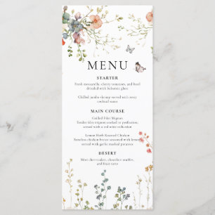 Baby in Bloom Wildflower Baby Shower Menükarte