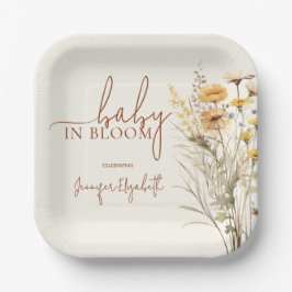 Baby in Bloom Wildflower Baby Shower Pappteller