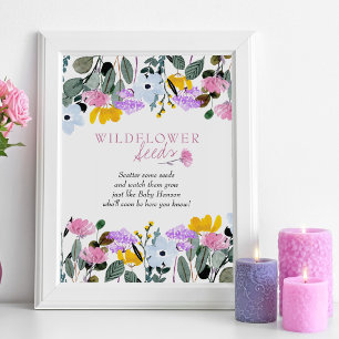 Baby in Bloom Wildflower Baby Shower Samen Mitgebs Poster