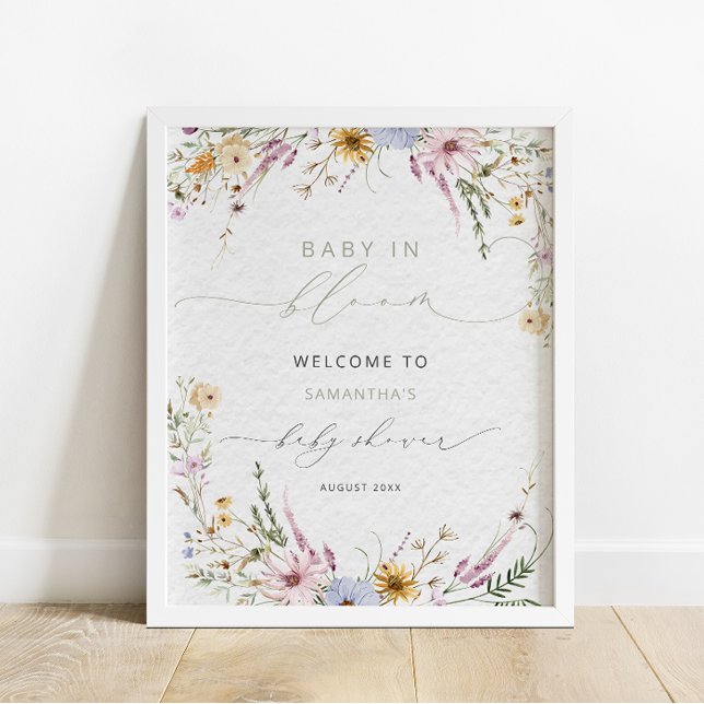 Baby in Bloom Wildflower Baby Shower Welcome Poster (Von Creator hochgeladen)