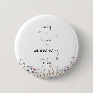 Baby In Bloom Wildflower Baby Shower werdende Mutt Button