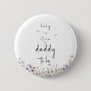 Baby In Bloom Wildflower Baby Shower werdender Vat Button