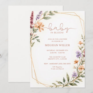 Baby in Bloom Wildflower Babyparty Einladung