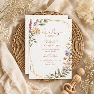 Baby in Bloom Wildflower Babyparty Einladung