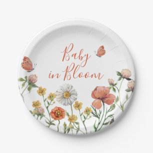 Baby in Bloom Wildflower Babyparty Pappteller