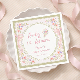 Baby in Bloom Wildflower-Bogen Baby Shower Serviette