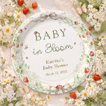 Baby in Bloom Wildflower Bow Baby Shower Pappteller<br><div class="desc">Baby in Bloom Wildflower Bow Baby Shower Paper Plates. Matching items available.</div>