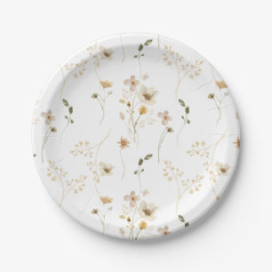 Baby in Bloom Wildflower Elegante Boho-Baby-Party Pappteller