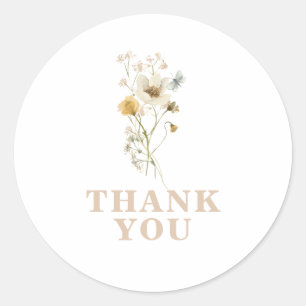 Baby in Bloom Wildflower Elegante Boho-Baby-Party Runder Aufkleber