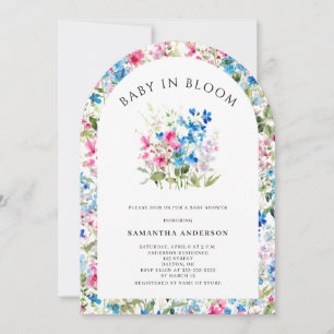 Baby In Bloom Wildflower Florales Mädchen-Baby-Tau Einladung