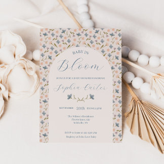 Baby in Bloom Wildflower-Garten-Baby-Party Einladung