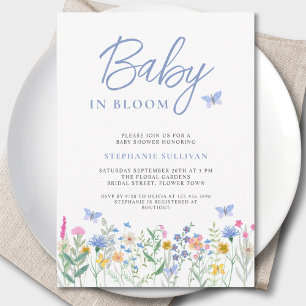 Baby in Bloom Wildflower Jungen-Baby-Party  Einladung