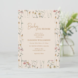 Baby in Bloom Wildflower-Wiese Boho-Baby-Party Einladung