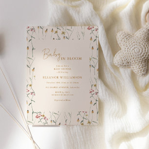 Baby in Bloom Wildflower-Wiese Boho-Baby-Party Einladung