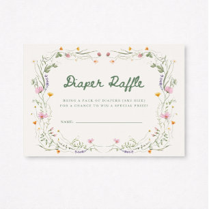 Baby in Bloom Wildflower-Windel-Raffelkarte Einladung