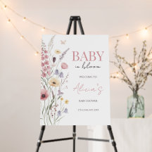 Baby in Bloom Willkommensschild Wildblumen Schaums