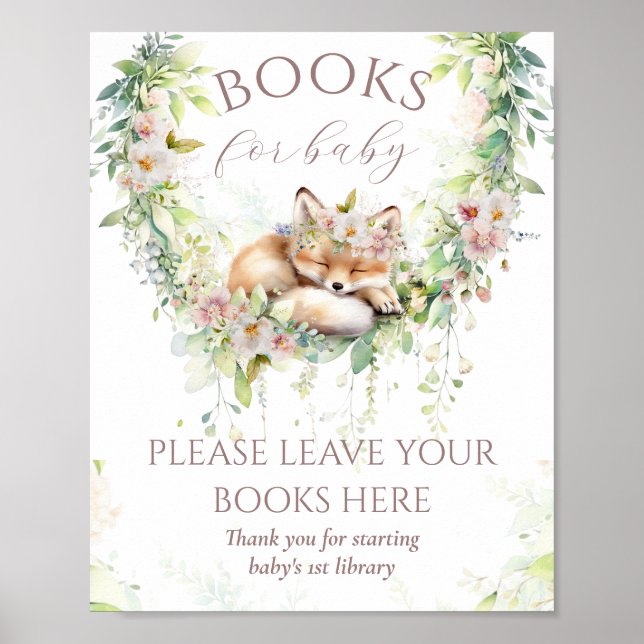 Baby in Bloom Woodland Floral Baby Girl Dusche Poster (Vorne)