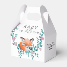 Baby in Bloom Woodland Fox Greenery Baby Shower Geschenkschachtel