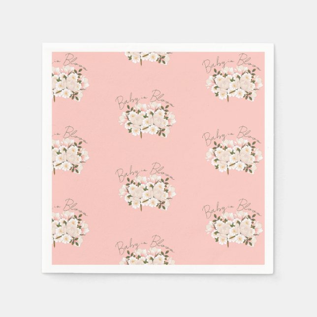 Baby in Bloom Wrapping Paper für Babydusche Serviette (Vorderseite)