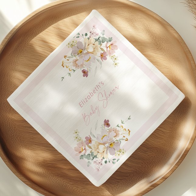 Baby in Bloush Blush Pink Floral Baby Dusche Napki Serviette (Von Creator hochgeladen)