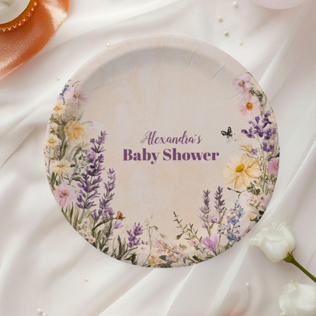 Baby in Bloush Blush Spring Bloral Baby Dusche Pappteller (Von Creator hochgeladen)