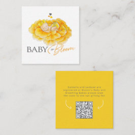 Baby in blubgelber Registriernummer Baby Duschkart Begleitkarte