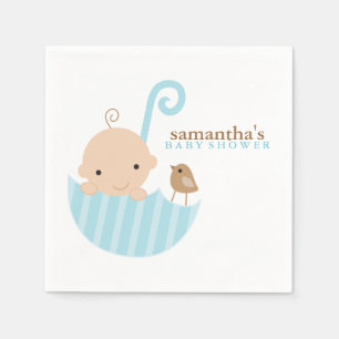 Baby in Blue Umbrella Baby Dusche Serviette