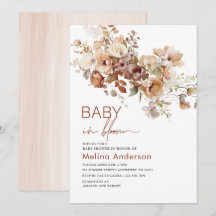 Baby in blühenden Blume Aquarell Babydusche