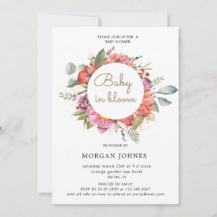 Baby in blühenden Frühlingsblüte Baby Dusche einla