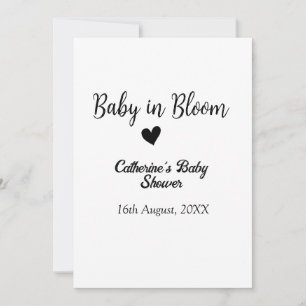 Baby in blühender Babydusche einfaches schwarzes H Einladung